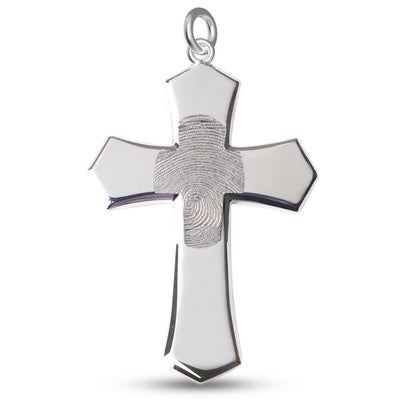 Cross Fingerprint Pendant - Lotus