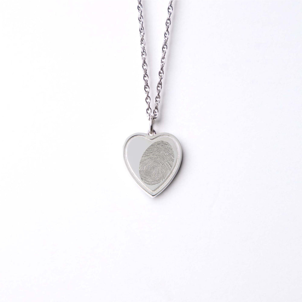 Heart Fingerprint Pendant - Lotus