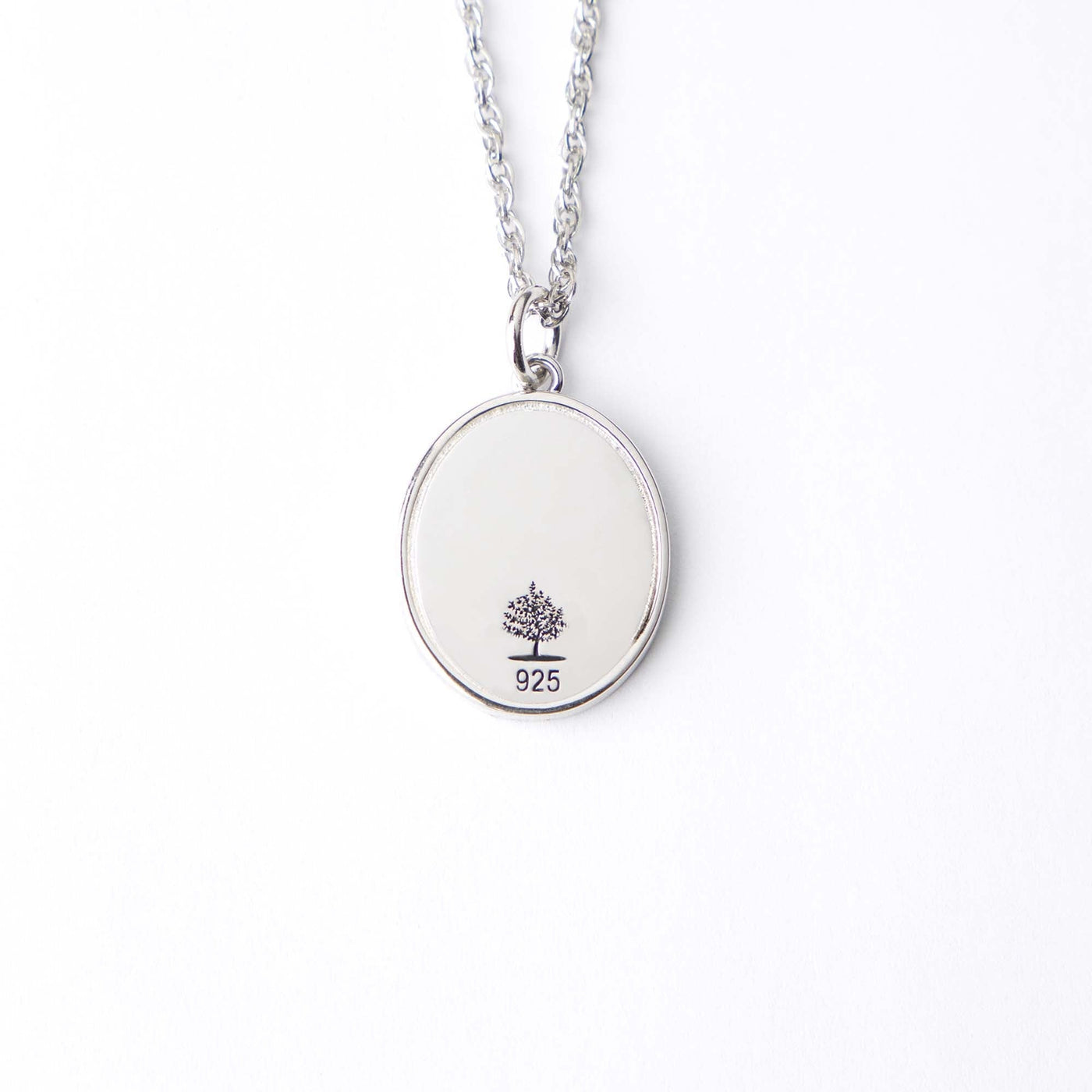 Oval Fingerprint Pendant - Lotus