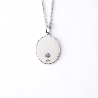 Oval Fingerprint Pendant - Lotus