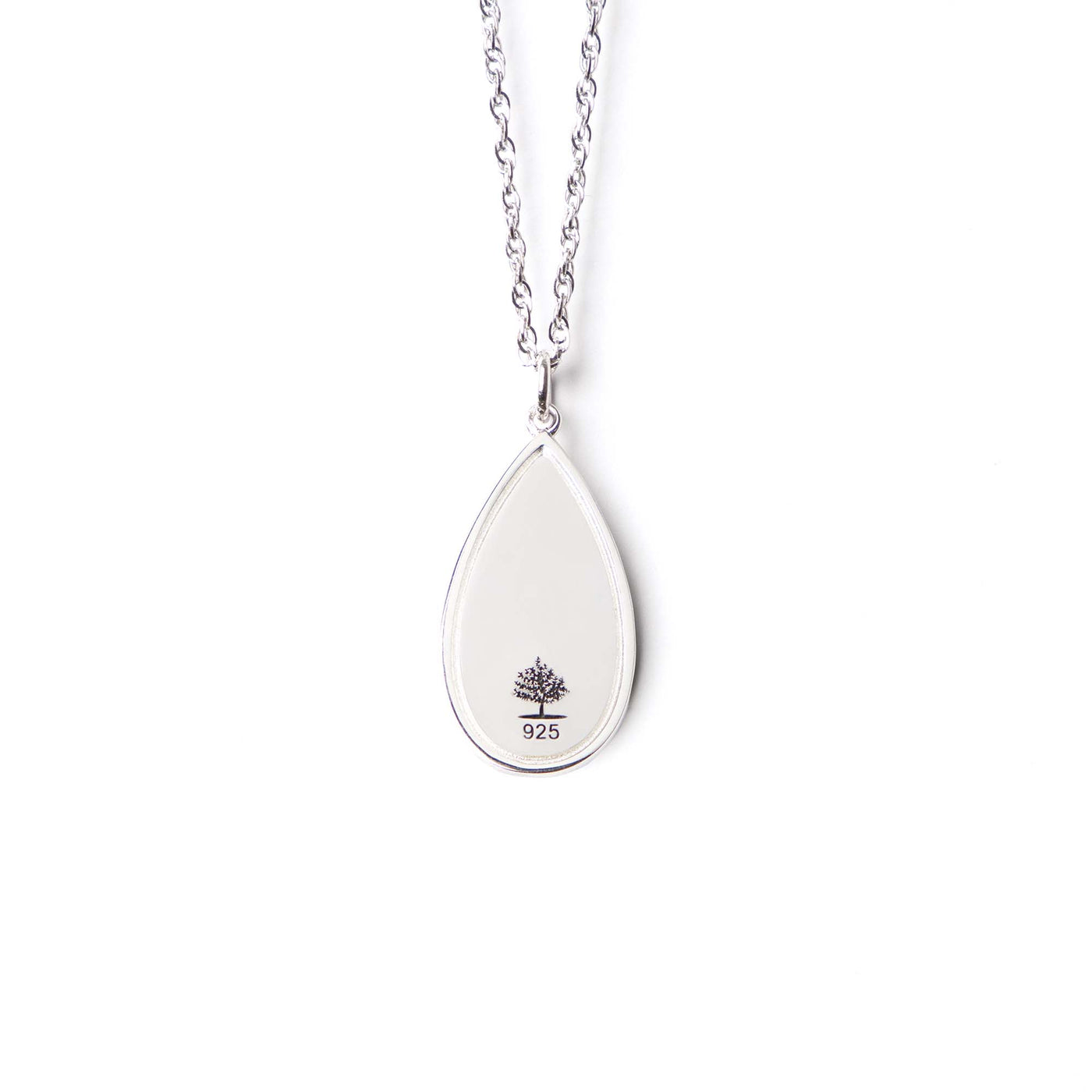 Teardrop Fingerprint Pendant - Lotus