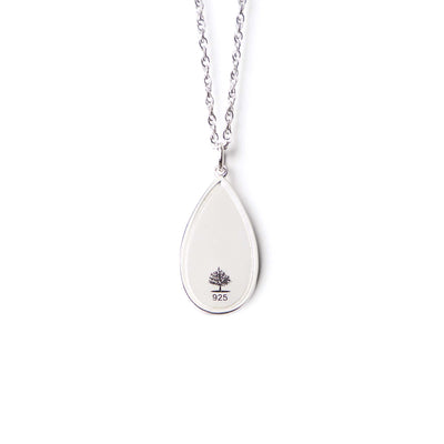 Teardrop Fingerprint Pendant - Lotus