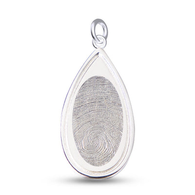 Teardrop Fingerprint Pendant - Lotus