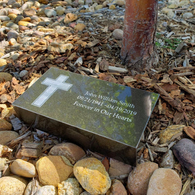 Granite Memorial Stone - Lotus