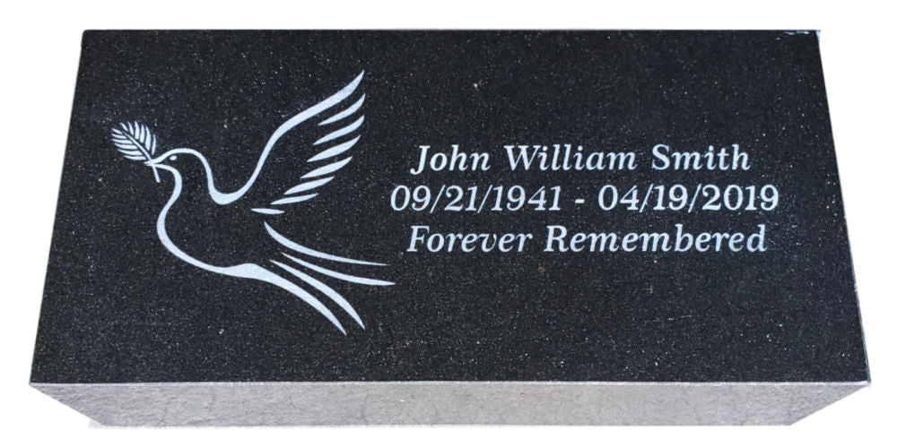 Granite Memorial Stone - Lotus