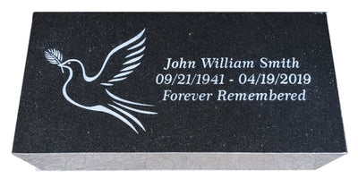 Granite Memorial Stone - Lotus
